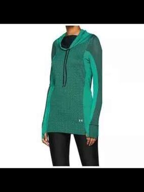 Under Armour Green Hooded Athletic Pullover Size Small